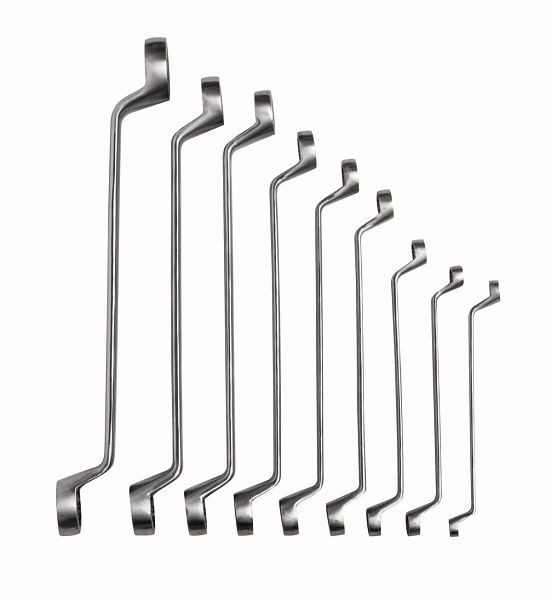 Bahco Doppelringschlüsselsatz, Edelstahl/Inox, magnetisch, gekröpft, 9 teilig, SS011-9-3