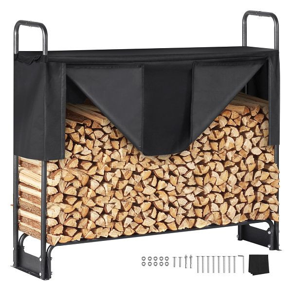 VEVOR Kaminholzregal Metall 132 x 36 x 117 cm Brennholzregal Stahlrahmen, DCJPSYGNJB52XG4QJV0