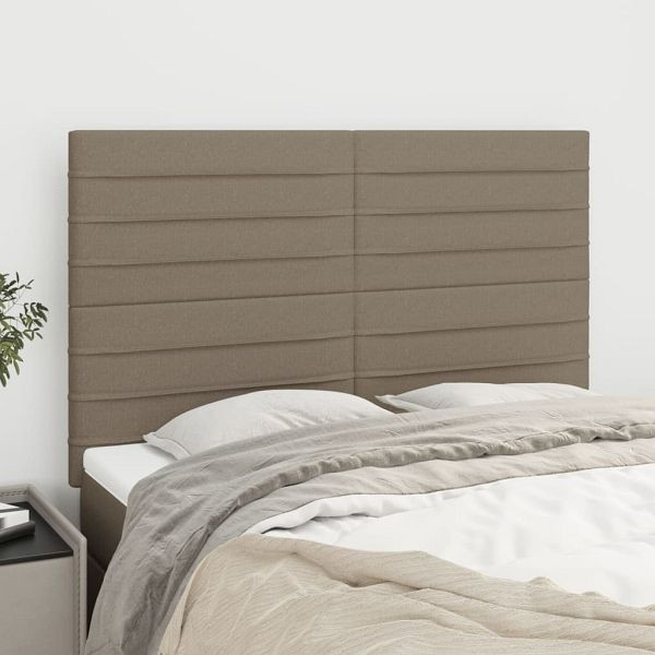 vidaXL Kopfteile 4 Stück Taupe 72x5x78/88 cm Stoff, 3116474
