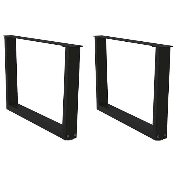 vidaXL Esstisch Beine V-Form 2 Stück Schwarz 70x(42-43,3) cm Stahl, 4012636
