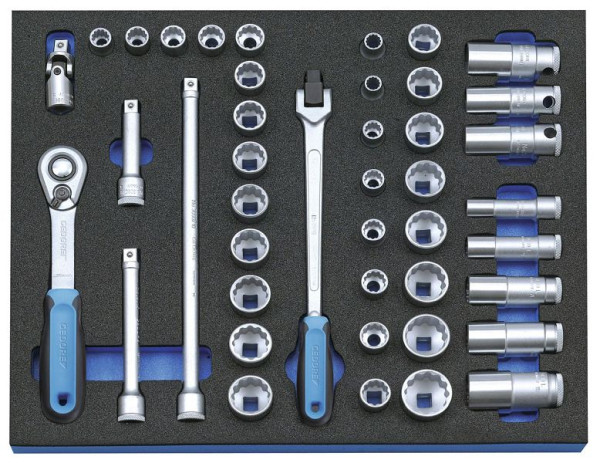 GEDORE Check-Tool-Einlage mit Sortiment Steckschlüssel-Sortiment 3/8'', 2016486