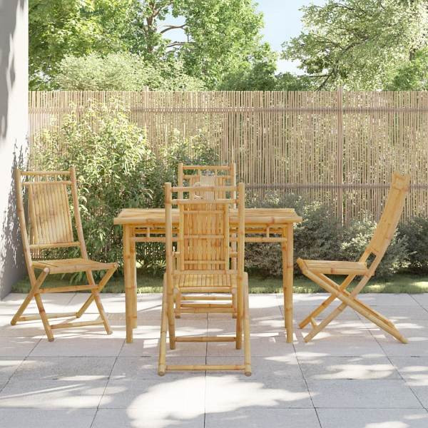 vidaXL Gartenstühle 4 Stück Klappbar 46x66x99 cm Bambus, 3278511