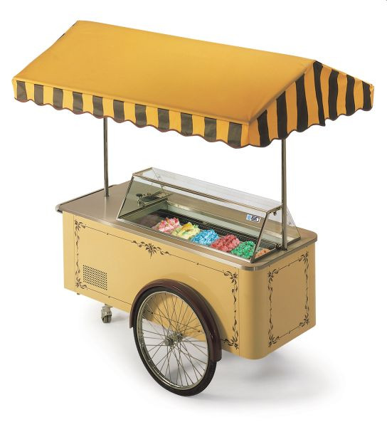 ISA Speiseeiswagen CARRETTINO BEIGE, steckerfertig, Umluftkühlung, 4531155060921