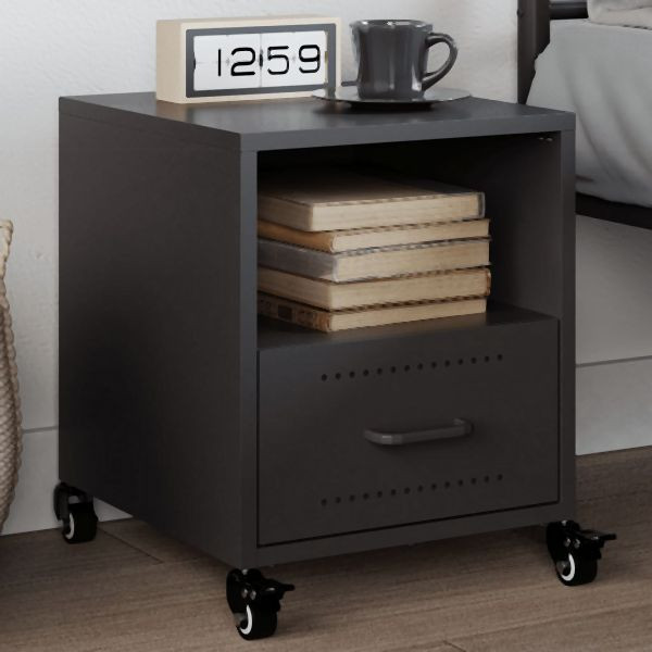 vidaXL Nachttisch Schwarz 36x39x43,5 cm Abmessung Stahl, 846704