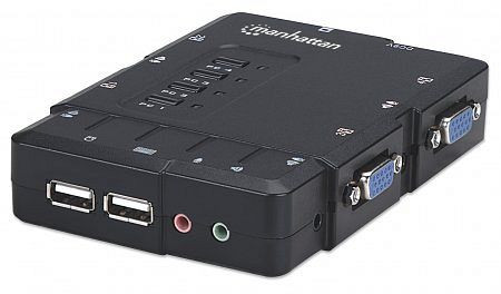 MANHATTAN 4-Port Kompakt-KVM-Switch mit Audio, 151269