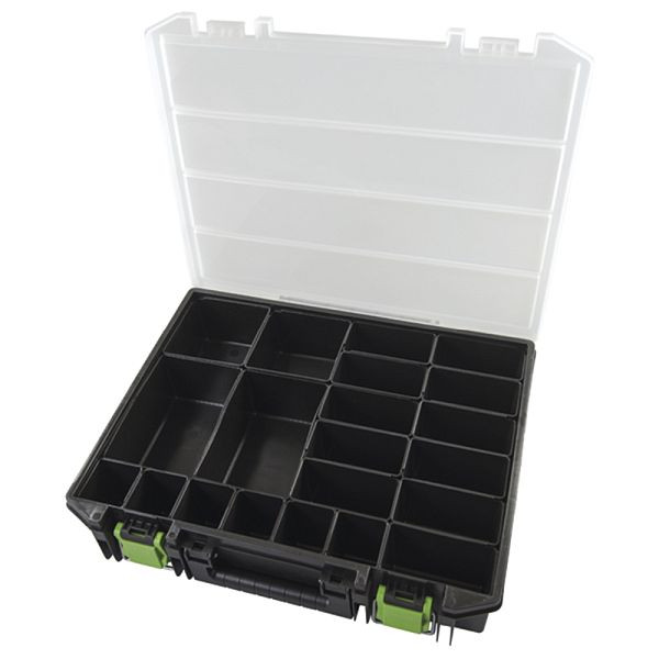 Haupa Sortimentskasten Kunststoff mit Boxen aus schwarzem Kunststoff, 221131