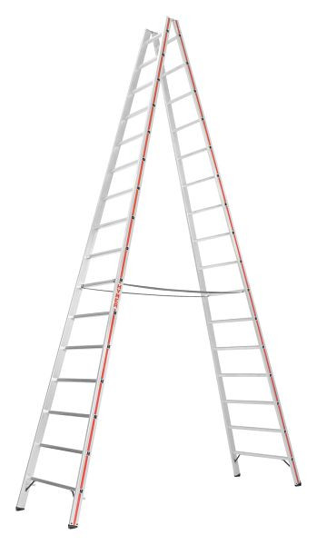 HYMER Sprossenstehleiter, beidseitig begehbar, 2x16 Sprossen, Länge 4,65 m, 602332