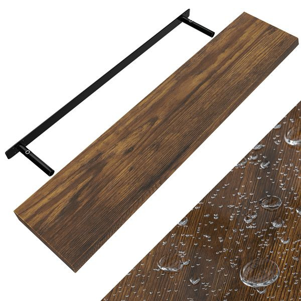 casaria Wandregal Schweberegal 110cm Eiche dunkel + Halterung, 107765