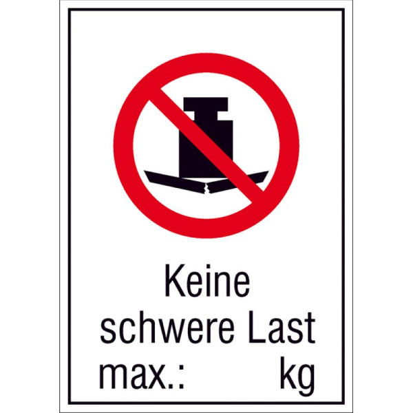 Stein HGS Kombischild, Keine schwere Last maximal kg, 105 x 148mm / Folie, selbstklebend, 21.a6130