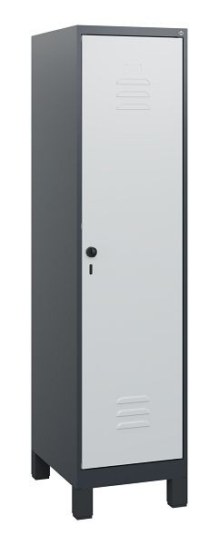 C+P Umkleidespind Classic PLUS, Füße, 1630x400x500mm, 7035/7035, Drehriegel, 0800105-12 S10009