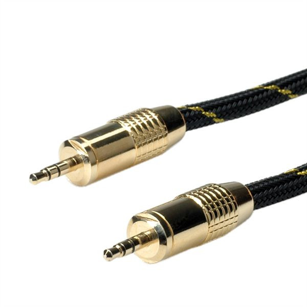 ROLINE GOLD 3,5 mm Audio-Verbindungskabel Stecker / Stecker, 5 m, Retail Blister, 11.88.4285