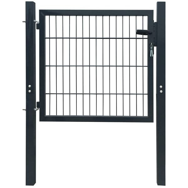 vidaXL 2D Zauntor (Einzeltor) Anthrazitgrau 106x130 cm, 141740