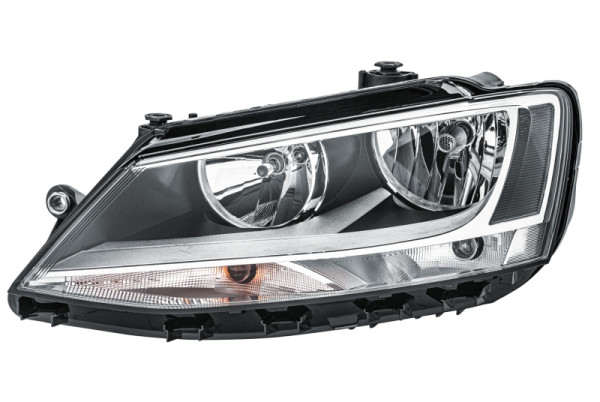 HELLA Halogen-Hauptscheinwerfer, für u.a. VW Jetta IV (162, 163, AV3, AV2), ECE, für Rechtsverkehr, links, 1EL 010 395-011