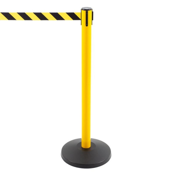 ALLPAX Stoppo XL Abgrenzungsständer gelb, 3,4m, Zugband gelb-schwarz gestreift, 10010352