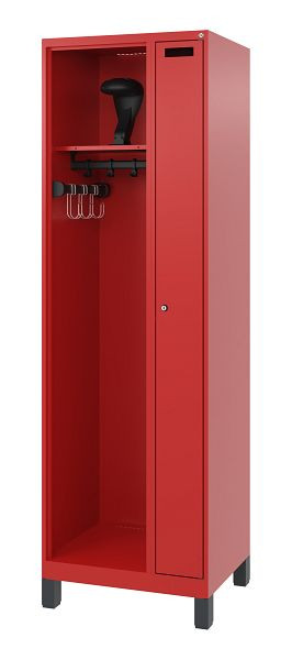 C+P Feuerwehrspind Evolo, Modell KOMBI, 2 Abteile, H1950xB600xT500 mm, Feuerrot, Füße, 0494015-14 S10008