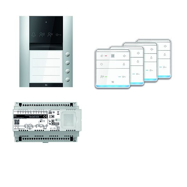 TCS Türkontrollsystem audio: pack PRO 4WE Außenstation ASA 4T AP 4x Freisprecher ISW6010 Steuergerät, PAAF041/007