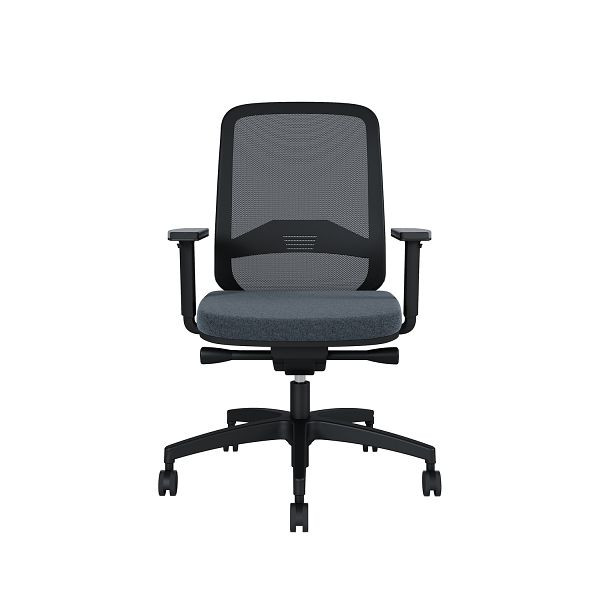 Bisley Bürodrehstuhl Bali, Rückenlehne aus Netzbezug, Mit Armlehnen Kunststofffußkreuz, TN9808 black pepper, BALIKLRT0015TN9808