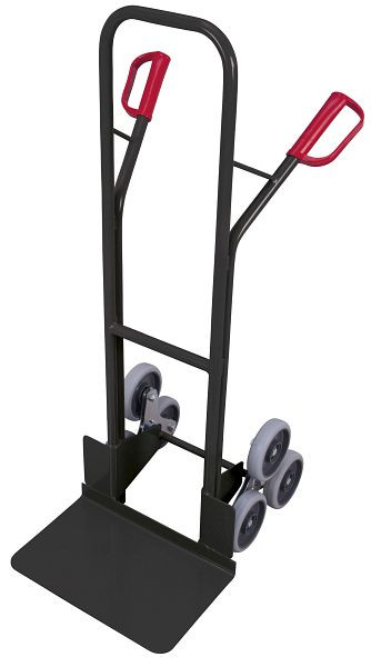 VARIOfit Treppenkarre mit 2 dreiarmigen Radsternen, Außenmaß: 620 x 675 x 1.310 mm, RAL 7016 anthrazitgrau, sk-710.210/AG