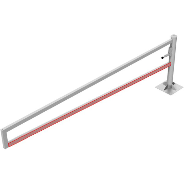 Stein HGS Wegesperre 360° drehbar, 3500 mm / ohne Farbe, vorgerüstet für Vorhangschloss, zum Aufdübeln mit Bodenplatte (360x360mm), 4013.35vp