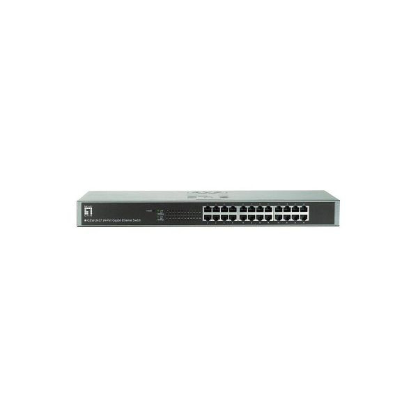 LEVELONE Switch 482,6mm(19) GigEt 24x10/100/1000Mbps/RJ45 GSW-2457, 103412