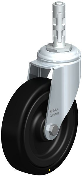 Blickle LKRA-VPA 126K-11-EL-E11 Apparate-Lenkrolle mit Rückenloch, Vollgummi, Schwarz, 750831