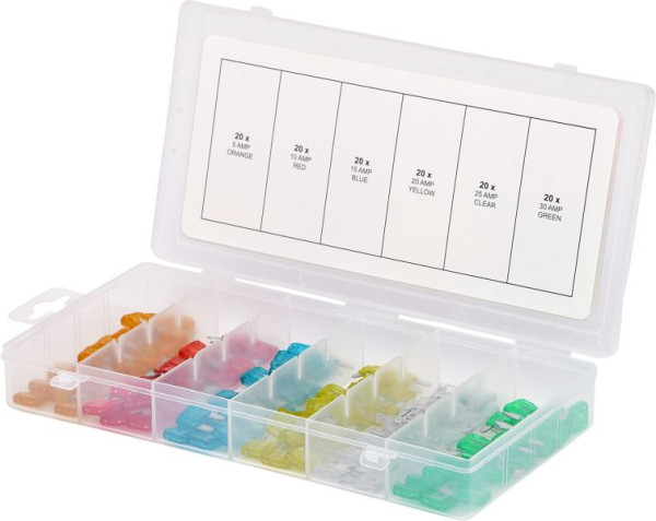 KS Tools Sortiment Mini-Sicherungen, 5-30A, 120-teilig, 970.0280