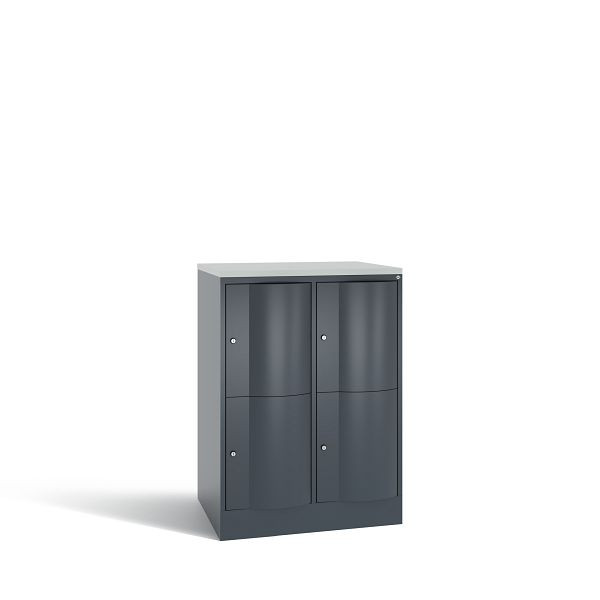 C+P XL-Schließfachschrank Resisto,4 Fächer, H1077B772T640mm, Anthrazit/DBS Hellgrau, 8472-273 S10090