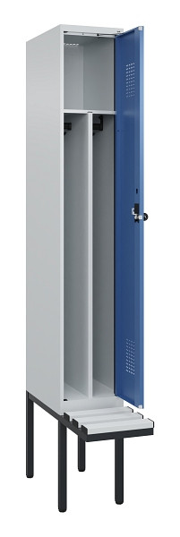 C+P Spind Evolo PLUS, 1 Abteile, 2120x300x815mm, 7035/5023, Haken 4, Drehriegel, Material Sitzfläche Kunststoff, 0490407-10F S10062