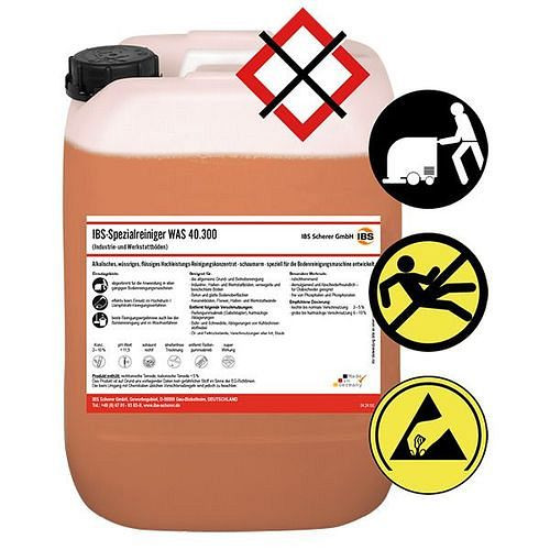 IBS Scherer Spezialreiniger WAS 40.300, Bodenreiniger, kennzeichnungsfrei, alkalisch, 20 l, 320767