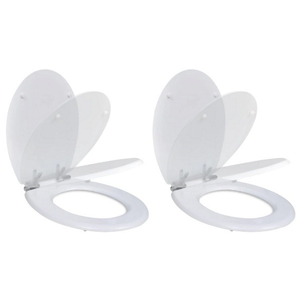 vidaXL Toilettensitze 2 Stück mit Absenkautomatik MDF Weiß, 275885