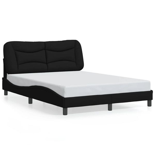 vidaXL Bettgestell mit Kopfteil Schwarz 120x200 cm Stoff, 3207760
