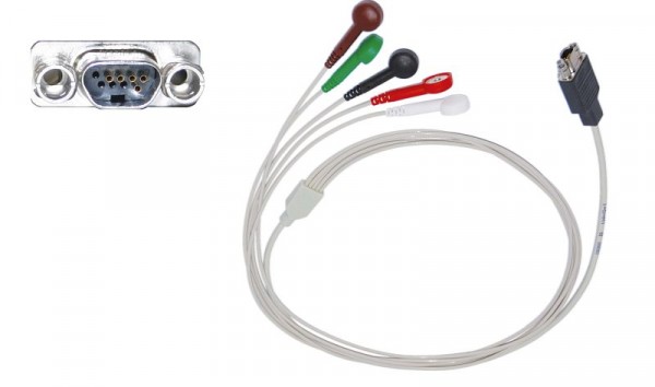 Golmed 5-adriges LZ-EKG-Komplettkabel mit Druckknopf, zu Schiller MT-100, 1-5-MT