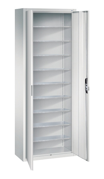 C+P Magazinschrank Serie 13, H1980xB700xT300mm, 7035/7035, Einlegeböden 9, 133113-20 S10321