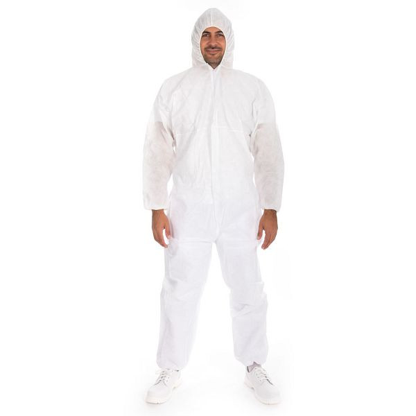 Hygostar Overalls Typ 5+6, weiß, Größe XL, SMS Reißverschluss, Kapuze, VE: 50 Stück, 27822
