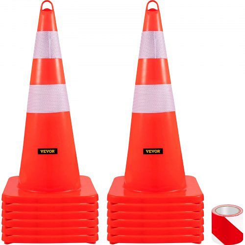 VEVOR Sicherheitskegel, Verkehrskegel, 30,5 x 71,1 cm, orange, reflektierende Kragen, Straßenkegel, AQZYCQHSB2812UQM3V0