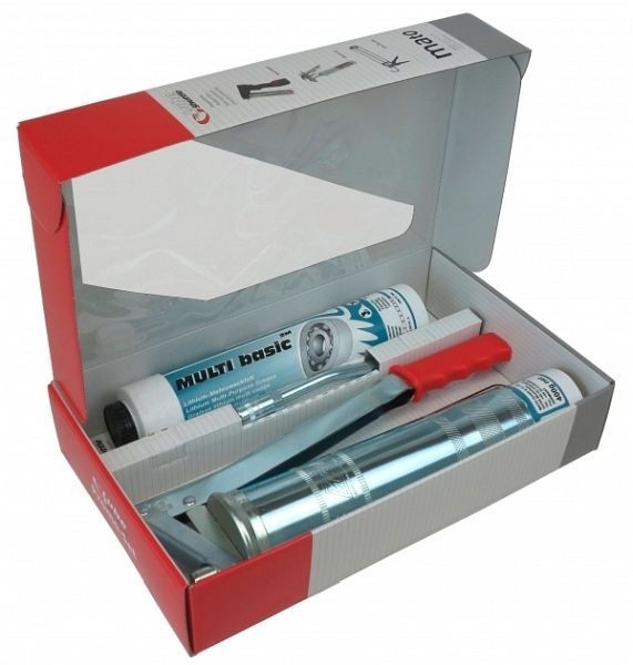 MATO Lube-Shuttle Promo-Set mit Düsenrohr E4024 und 4-Backen-Hydraulik-Greifmundstück, R1/8", 3011222