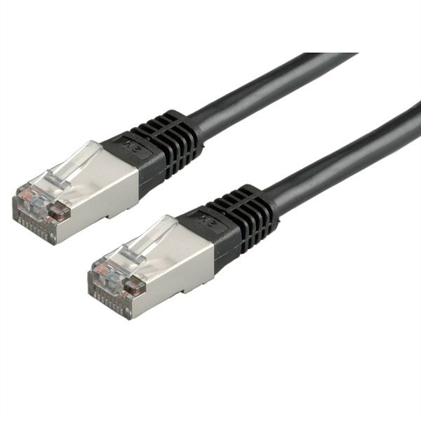 VALUE Patchkabel Kategorie 6 (Class E) S/FTP (PiMF), schwarz, 0,5 m, 21.99.1325