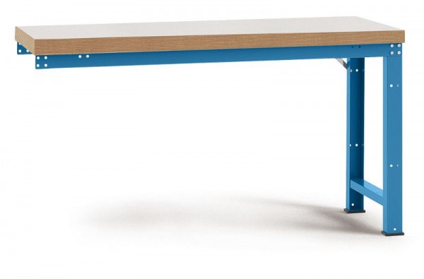 Manuflex Anbauwerkbank PROFI Standard mit Kunststoffplatte, BxTxH = 1250 x 700 x 840 mm, Lichtblau, WP4009.5012