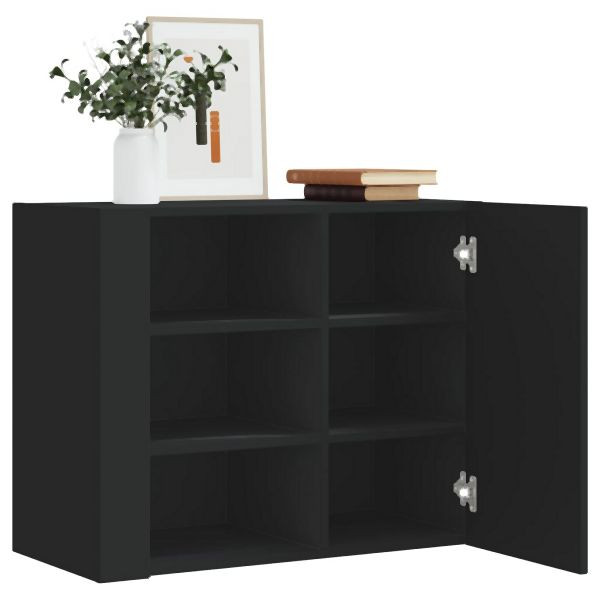vidaXL Wandregal Schwarz 75x35x60 cm Holzwerkstoff, 848424