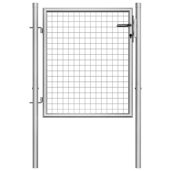 vidaXL Gartentor Verzinkter Stahl 105x125 cm Silbern, 144755