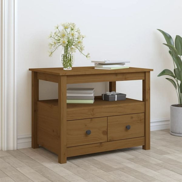 vidaXL Couchtisch Honigbraun 71x49x55 cm Massivholz Kiefer, 820939