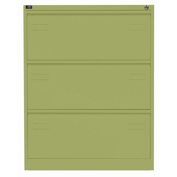 Bisley LIGHT Hängeregistraturschrank LIGHT, doppelbahnig, 3 HR-Schubladen, 604 grün, CDF3604