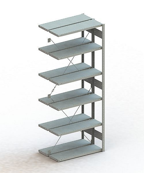 Meta S3 Steckregal CLIP 150 DAR 2500x1000x300 mm, RAL 7035, Bodenanzahl: 2 x 6, 200180820