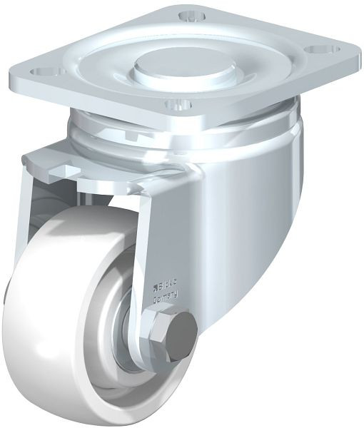 Blickle LH-SPO 75K Stahlblech-Lenkrolle, Schwerlast-Ausführung, mit Anschraubplatte, Polyamid, Weiß, 233171