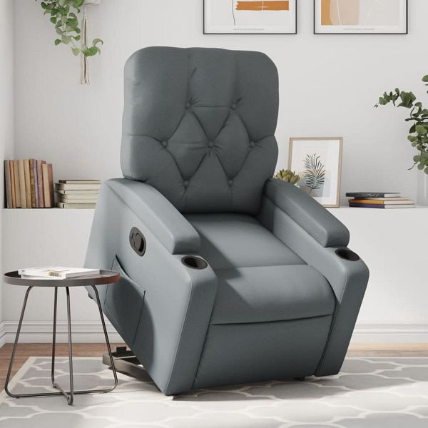 vidaXL Relaxsessel mit Aufstehhilfe Grau Kunstleder, 3204775