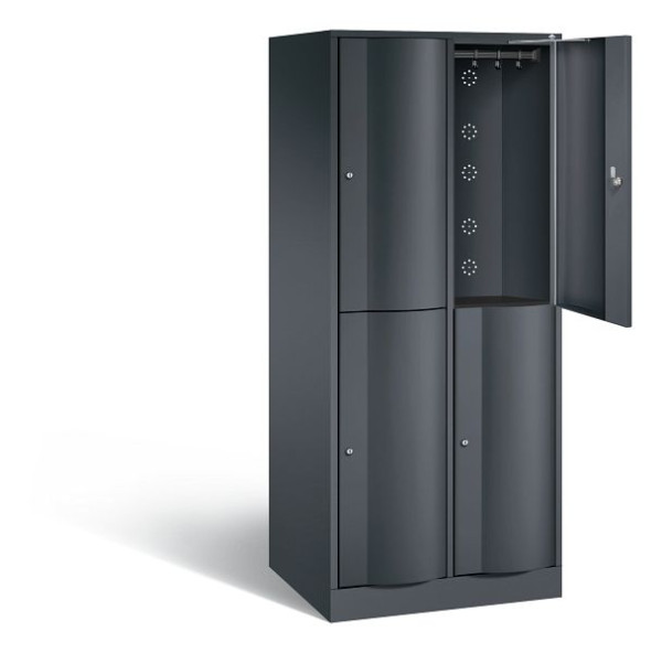 C+P Spind doppelstöckig XL Resisto, H1950xB772xT640mm, Farbe: Schwarzgrau, 8270-273 S10012