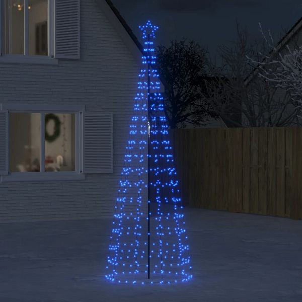 vidaXL LED-Weihnachtsbaum mit Erdspießen 570 LEDs Blau 300 cm, 358107