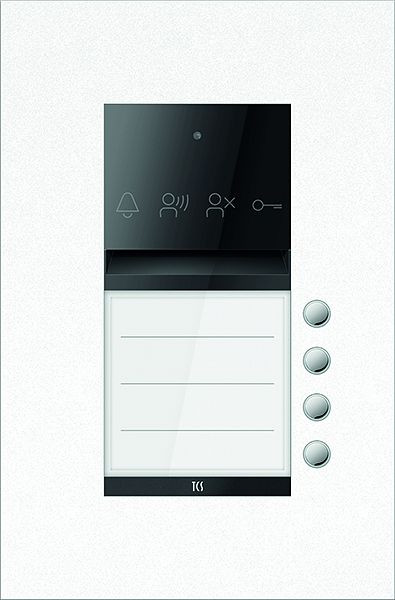 TCS Türkontrollsystem PES PRO Audio Außenstation 4T 1 Spalte UP RAL9010 reinweiß, ASU600104-0019