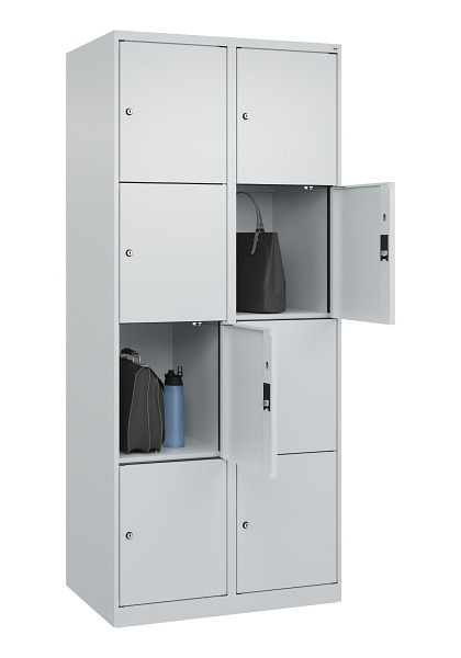 C+P Schließfachschrank Evolo PLUS, 8 Fächer, 1850x800x500mm, 7035/7035, 049000-224 S10013