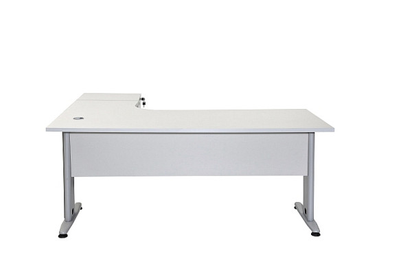 Mades Winkelschreibtisch Dona, Grau Dekor, 180 cm x 120 cm x 74 cm, inkl. Beistellcontainer, rechts gewinkelt, MAD1014160GR R
